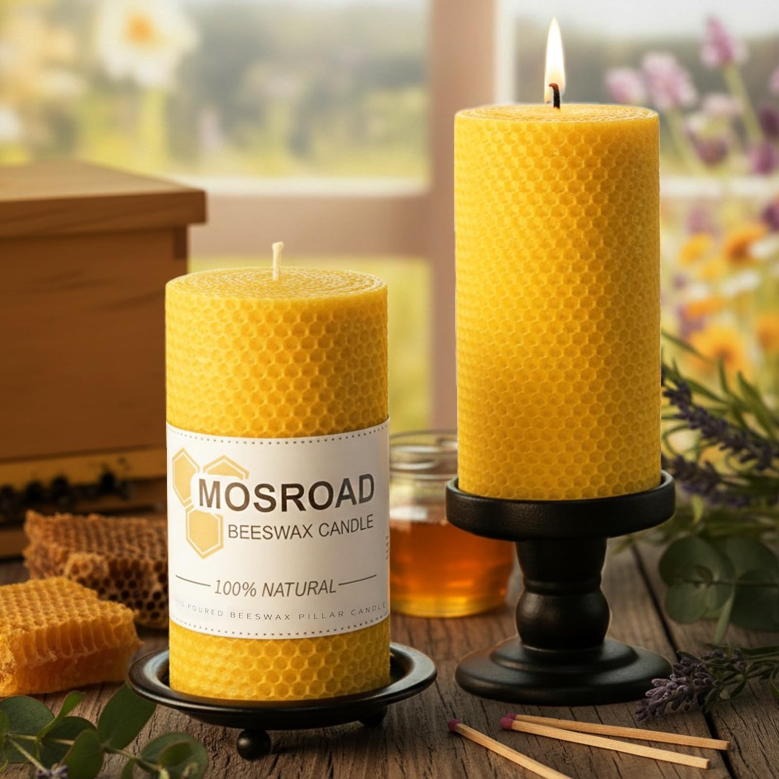 - 2 Pack, Natural Honeycomb Decor, Air Pu