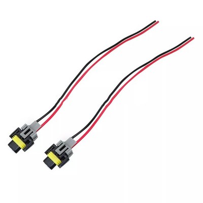 Two Harness Head Light Low Beam Socket Connector Plug Wire Pigtail Female S H11
