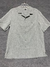 Cintas Work Shirt Men's M Gray Button Down Short Sleeve