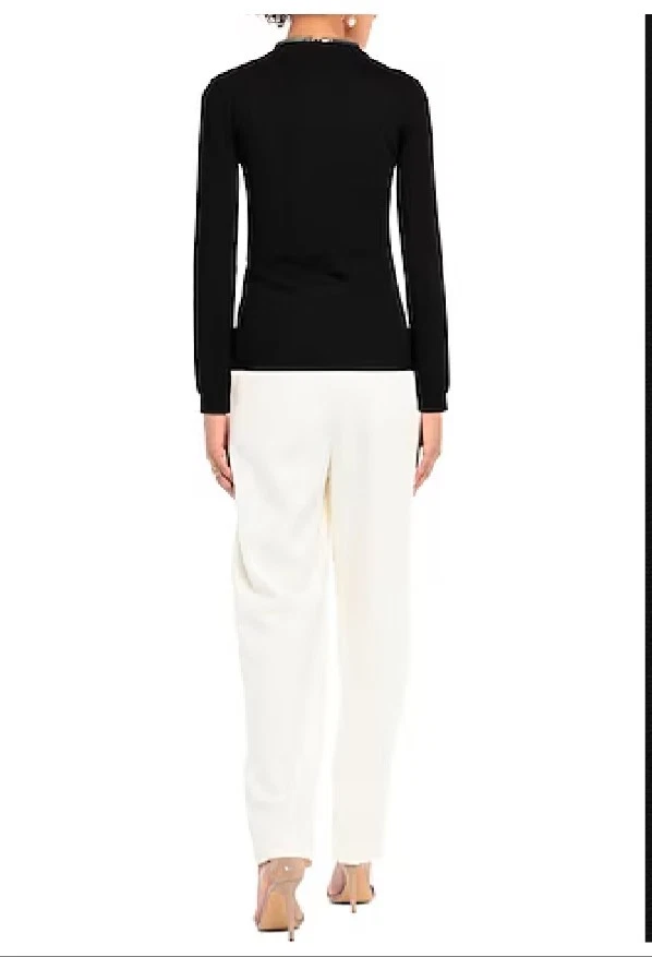 Suéter Cárdigan Moschino Couture Negro Lana Virgen Tejido Gran Tamaño Cremallera $950 6 Foto 3 de 4