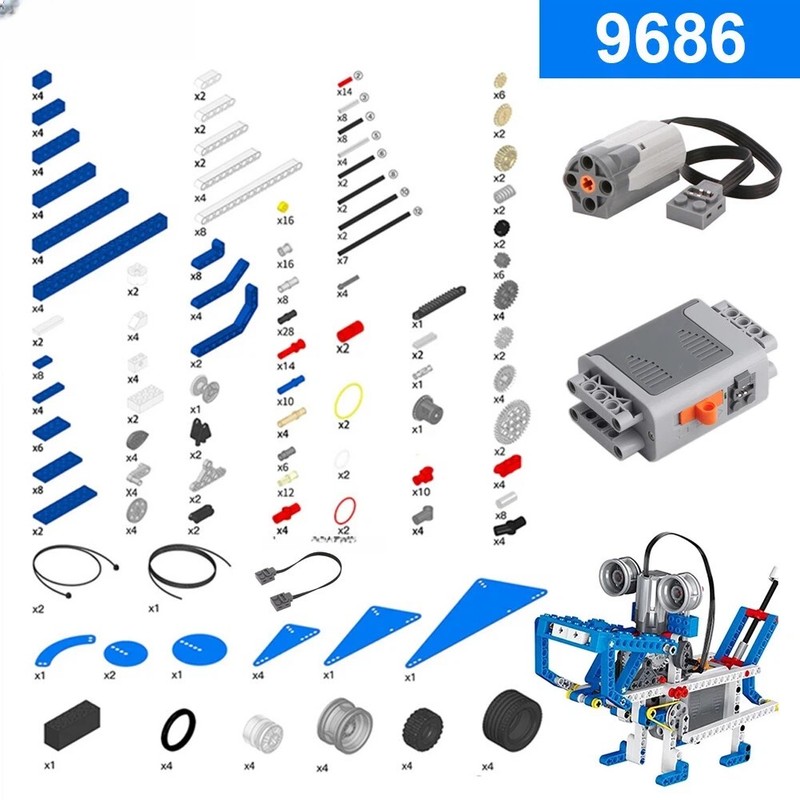 396PCS Kids 9686 Simple & Powered Machines Set MOC Motorized Mechanisms Base Kit