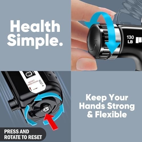 2 Hand Grip Strengthener Power Trainer Gripper Strength Adjustable Gym Exerciser