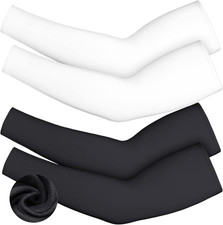 4 Pieces Thermal Arm Warmer Compression Arm Sleeve for Men Women Winter Outdo...