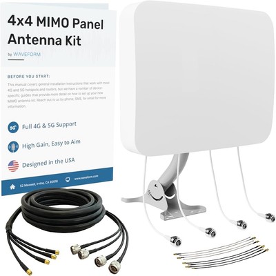 Waveform MIMO 4X4 Panel External Antenna Kit for 4G LTE/5G Hotsports and Routers