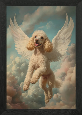 Pudel mit Engelsflügeln | Loving Co gerahmtes Wandbild Poster Leinwanddruck Bild