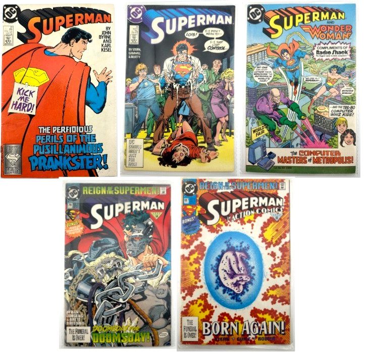 Superman Comic Lot (5) DC 1980s-1990s Byrne, Stern, Jurgens, Wonder Woman Bonus