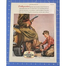 Vintage Print Ad General Tire Akron Oh Shoeshine Boy Man Car 1940s 13.5 X 10.5 Vintage Print Ad General Tire Akron Oh Shoeshine Boy Man Car 1940s 13.5 X 10.5