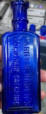 HARRY D.HABER'S MAGIC HAIR COLORING W.T.CO USA COBALT BLUE NY 1880s HAIR BOTTLE
