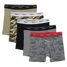 Hanes Originals Boys' Boxer Briefs, Stretch Cotton Underwear, Assorted 5Pk Small