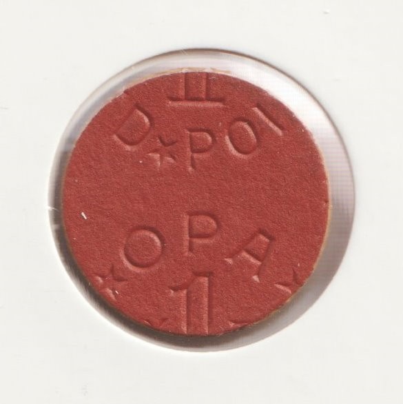 US WWII OPA Red OFF-CENTER STRIKE ERROR Ration Token WW2 Collection Old War Coin
