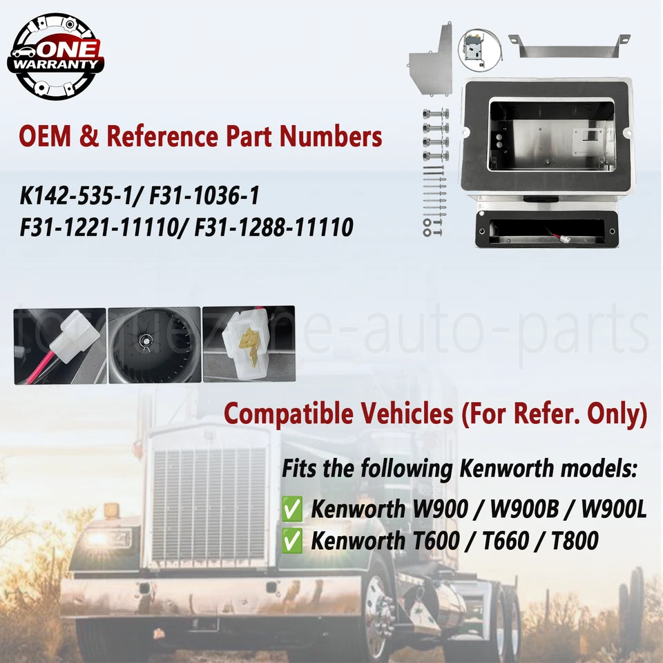 Conjunto de caja de calentador de aire acondicionado compatible con Kenworth W900 W900B W900L T600 T800 acero inoxidable Foto 2 de 4