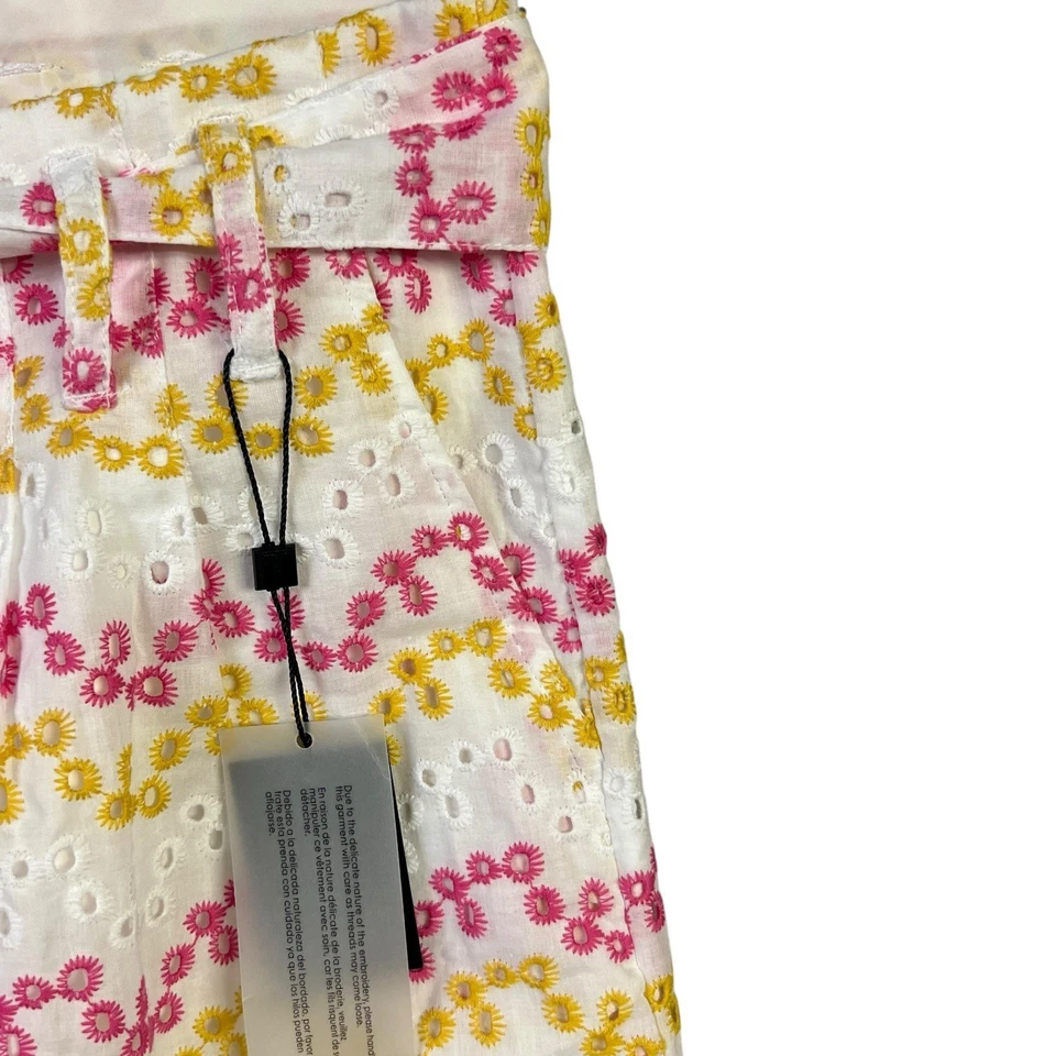 Tommy Hilfiger Pantalones Cortos Floral Ojales Blanco Rosa Amarillo Talla 6 Nuevo Resortwear Foto 3 de 4