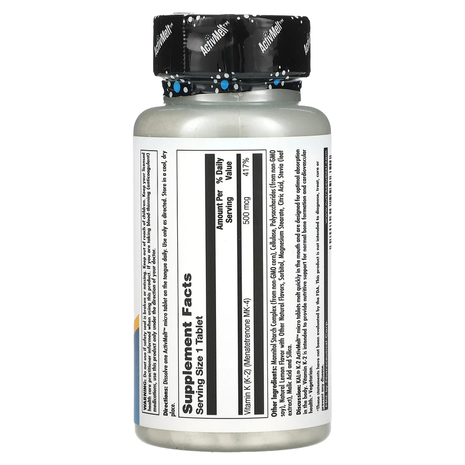 KAL K-2 Limón 500 mcg 100 Micro Comprimidos Vegetariano Foto 2 de 3