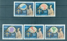Vatican 1989 - Y & T n. 867/71 - Voyages du pape Jean-Paul II (Michel n. 988/92)
