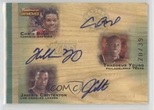 2007-08 Trademark Moves Triple Ink 20/39 Chris Bosh Thaddeus Young Auto HOF 2rz