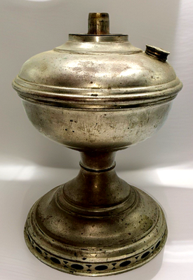 #ad Antique RAYO Kerosene Oil Lamp Old Model Center Draft Nickel Plated Brass $35.00