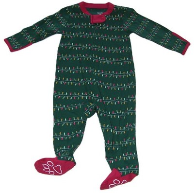 Leo & Luna 1 Pc Christmas Lights Footed Sleeper w Hand Mittens 0-3M, 3-6M, 6-9M