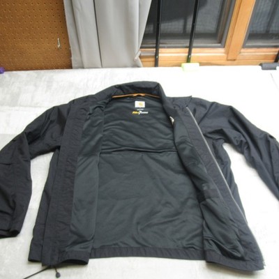 Carhartt Jacket Men Large BLK Rain Defender Full Swing Briscoe Work 102841 LOGO