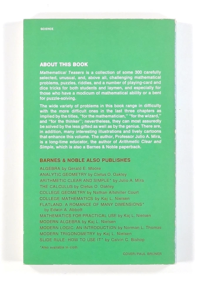 1970 Mira MATHEMATICAL TEASERS puzzles problems recreations & tricks TPB B&N - Image 2 of 4