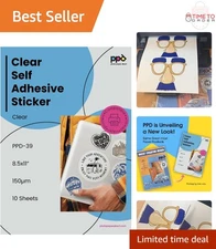 Inkjet Clear Sticker Paper Printable Vinyl Sheets 8.5x11 Waterproof Glossy