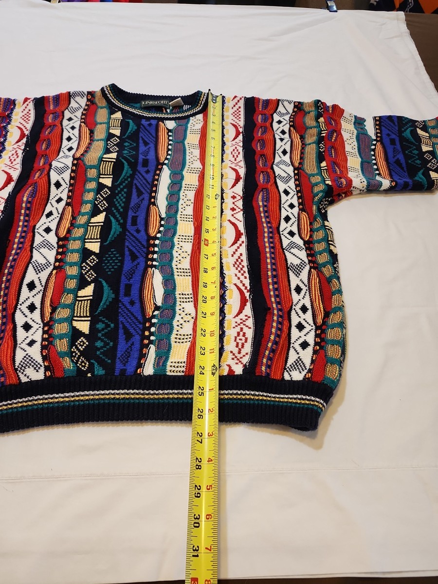 Vintage Golf Sweater Mens Large 3D Chunky 90s LONKSPORT by AUSTAD'S Cosby Coogie View 6