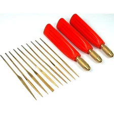 13 Titanium Diamond Coated Needle Files Handles Jewelers Jewelry Repair Tools