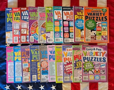 Lot of 2 Penny Press Dell Variety Puzzle Books UNSORTED mix Word Search Sudoku