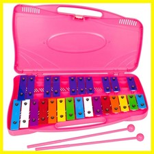 Glockenspiel Xylophone - 25 Notes Colorful Metal Keys with Mallets, Percussio...
