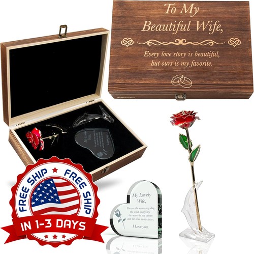 Set De Regalo De Madera Grabada Para El Aniversario De La Esposa, Cumpleaños NEW