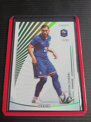 25-26 Panini Eternity Bleus Rayan Cherki /50 Green Base Équipe de France EDF
