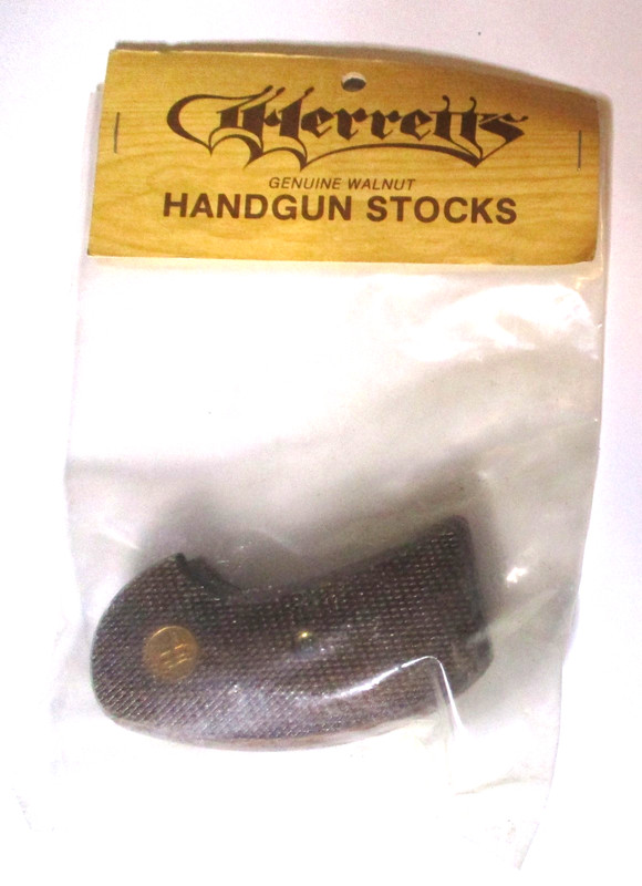 NOS VINTAGE HERRETT'S SHOOTING ACE CHARTER ARMS CAU REVOLVER WOOD GRIPS PREPPER
