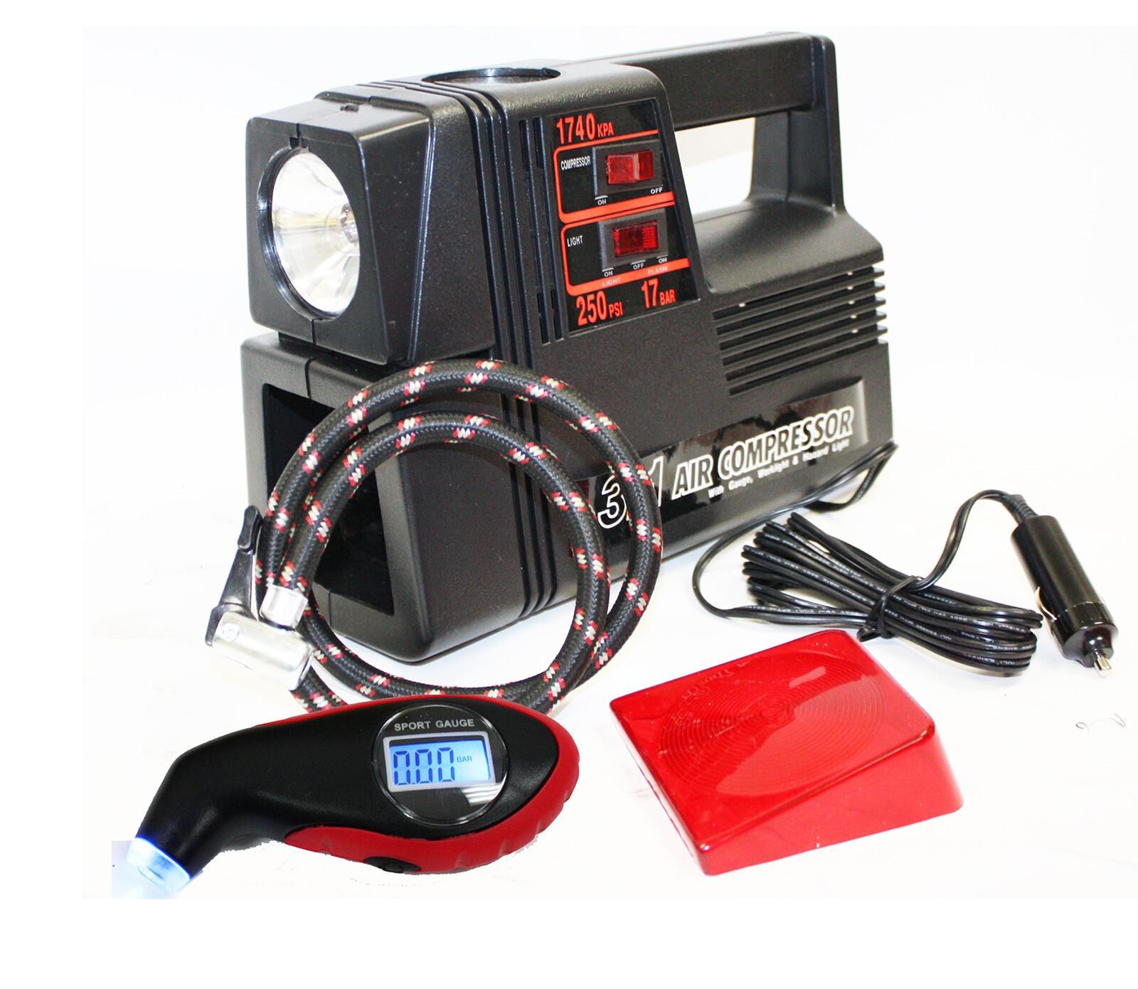 Pump Tire Inflator Emergency Spot Light