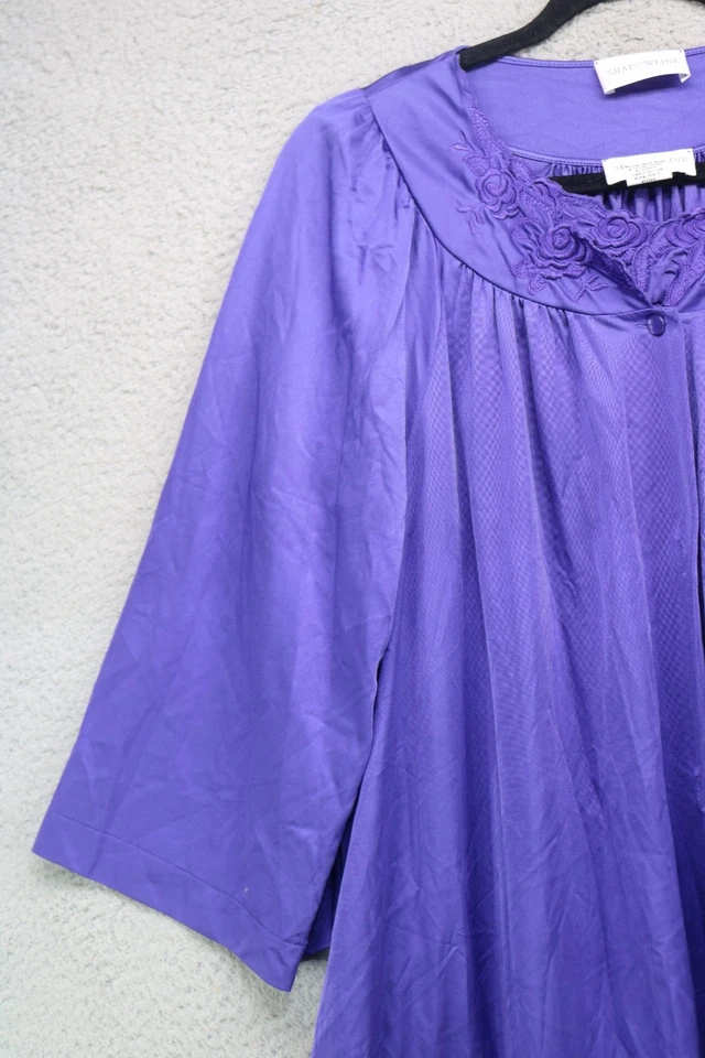 Conjunto de bata y vestido de nailon púrpura Shadowline vintage - grande - fluido Foto 3 de 4