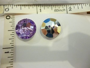 Buttons Acrylic Stone Buttons Silver Plated Back 20pcs