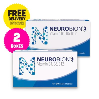 2 X Neurobion Vitamin B1, B6, B12 Improves Nerve Health & Function 60's