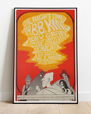 Moby Grape Bb King Steve Miller / XXL Poster - 36''x24'' (#1686)