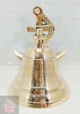 Antique Brass Ship Bell Nautical Hanging Door Bell With Wall Mounted Bracket