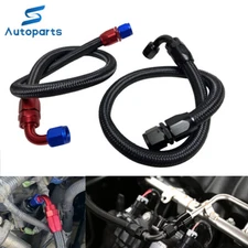 Black Fuel Hose Oil Fuel Gas Line AN6-AN8-AN10 Nylon Braided Stainless Steel