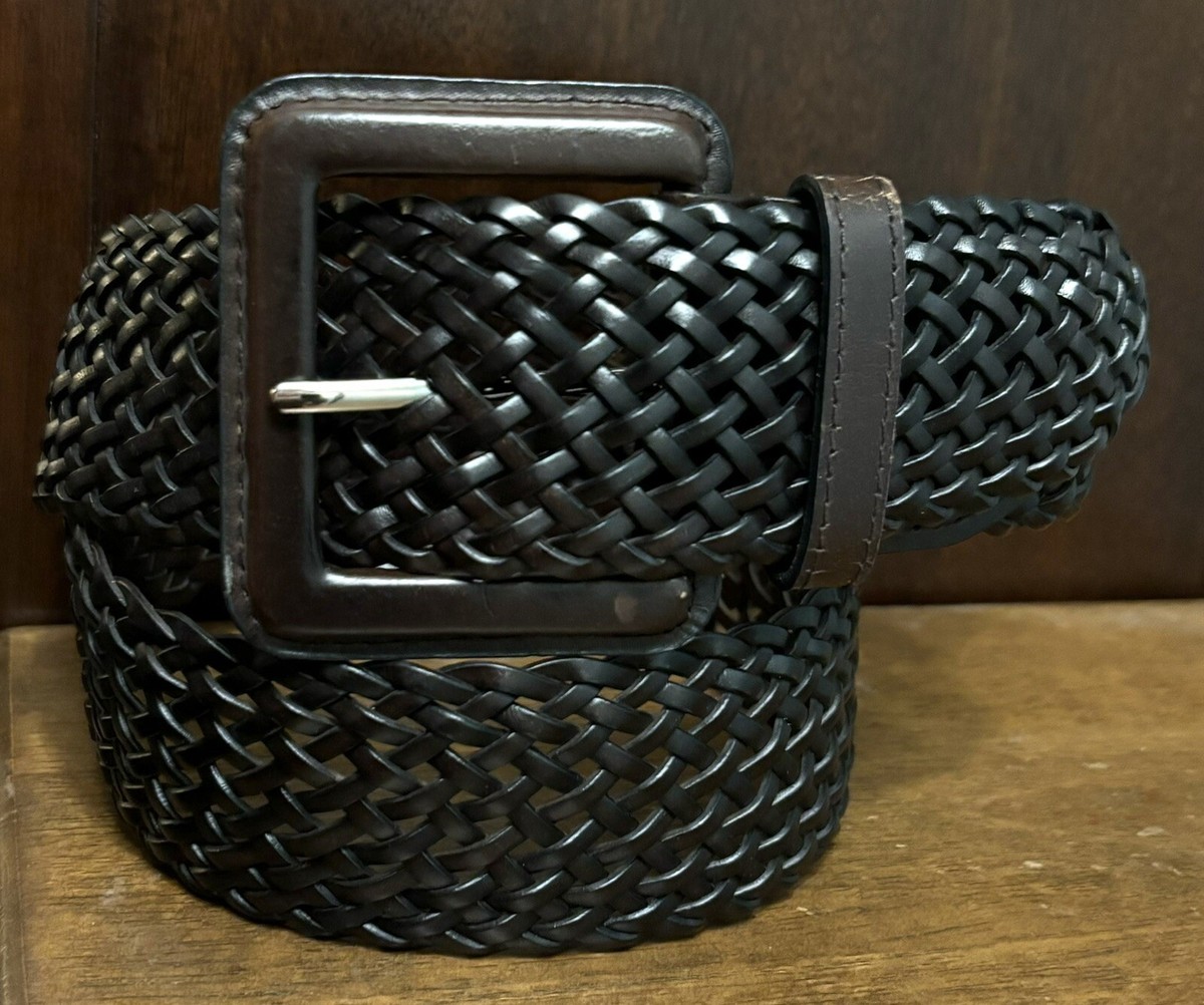 Womens Size 38 Black Brown Braided Woven Genuine Leather Belts Belt  Set Of‎ 2 Women main image 3