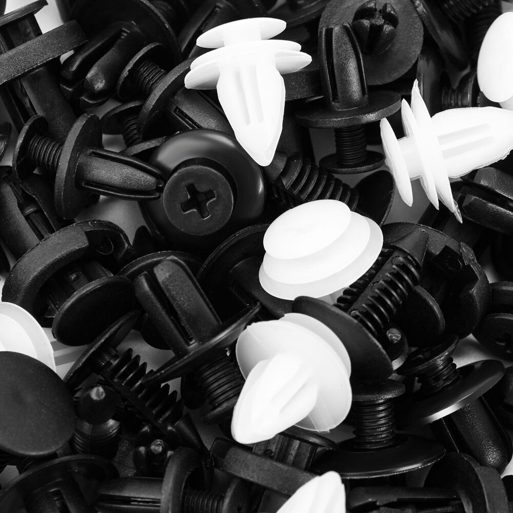 50-Pack LONG Black Trim Panel Clips For VW Transporter T4 T5 - Fix Lining & Carpet Fast!