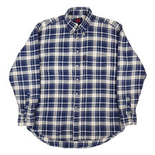 Vintage Robe Di Kappa M Blue Madras Check Flannel Shirt Men's Button Down