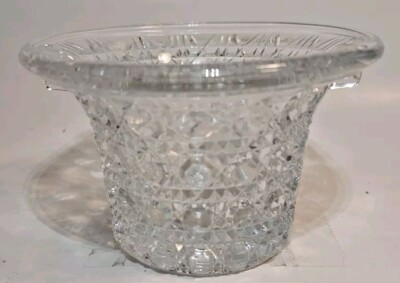 Vintage Avon Clear Glass Handled Basket