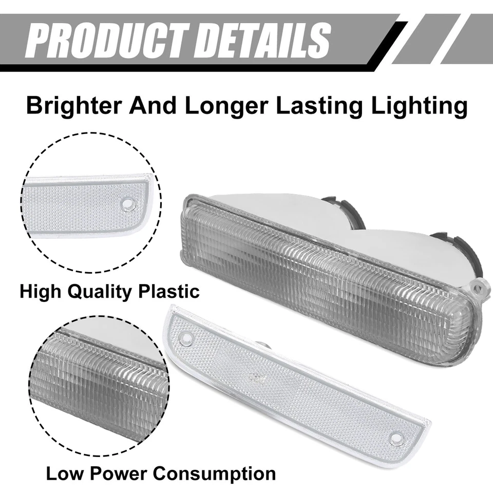 Apto para Jeep Cherokee XJ 1997-2001 cromadas 1 par de luces de señalización + luces de señalización laterales Foto 4 de 4