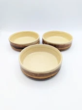Vintage Rare Handmade Ceramic Low Bowl Set of 3 Signed Mati Studio Pottery Serve
