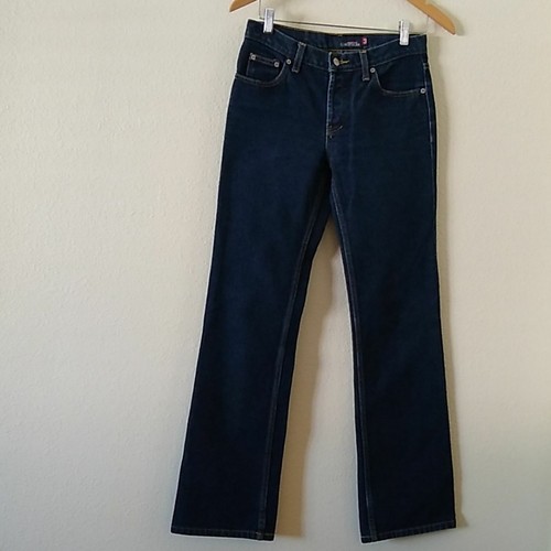 Quiksilver Roxy Junior's Buttonfly Jeans Size 3 Straight Leg Dark Wash 