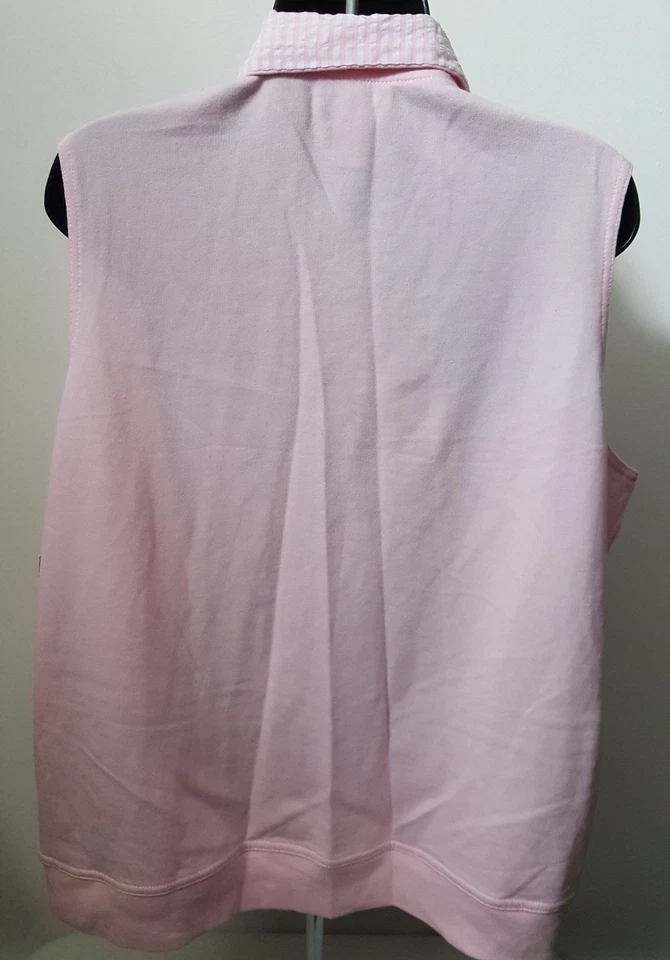 Breckenridge Mujer Chaleco Chaqueta Abrigo Talla L Grande Sherbet Rosa Blanco Cuadros NUEVO Foto 3 de 3