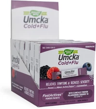 Nature's Way Umcka Fastactives Cold+Flu Powder Packets, Fever, Sore Throat, Coug