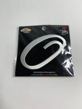 Joy Lettershop Iron-On Embroidered Monogram Letter 3 In. Script O White Dyeable