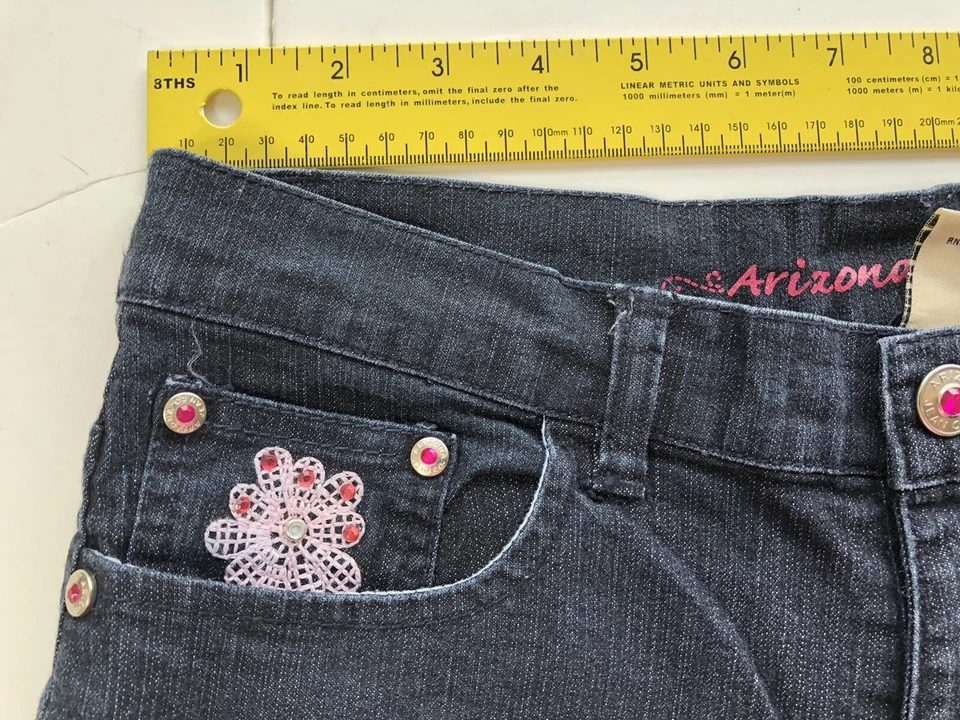 Jeans para niñas ARIZONA JEAN talla 12.5 12 1/2 Plus Capri elástico denim (bf18) Foto 2 de 4