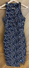 Women's Sz 2 Banana Republic Bi-Stretch Racer Neck Floral Sheath Dress, 2345